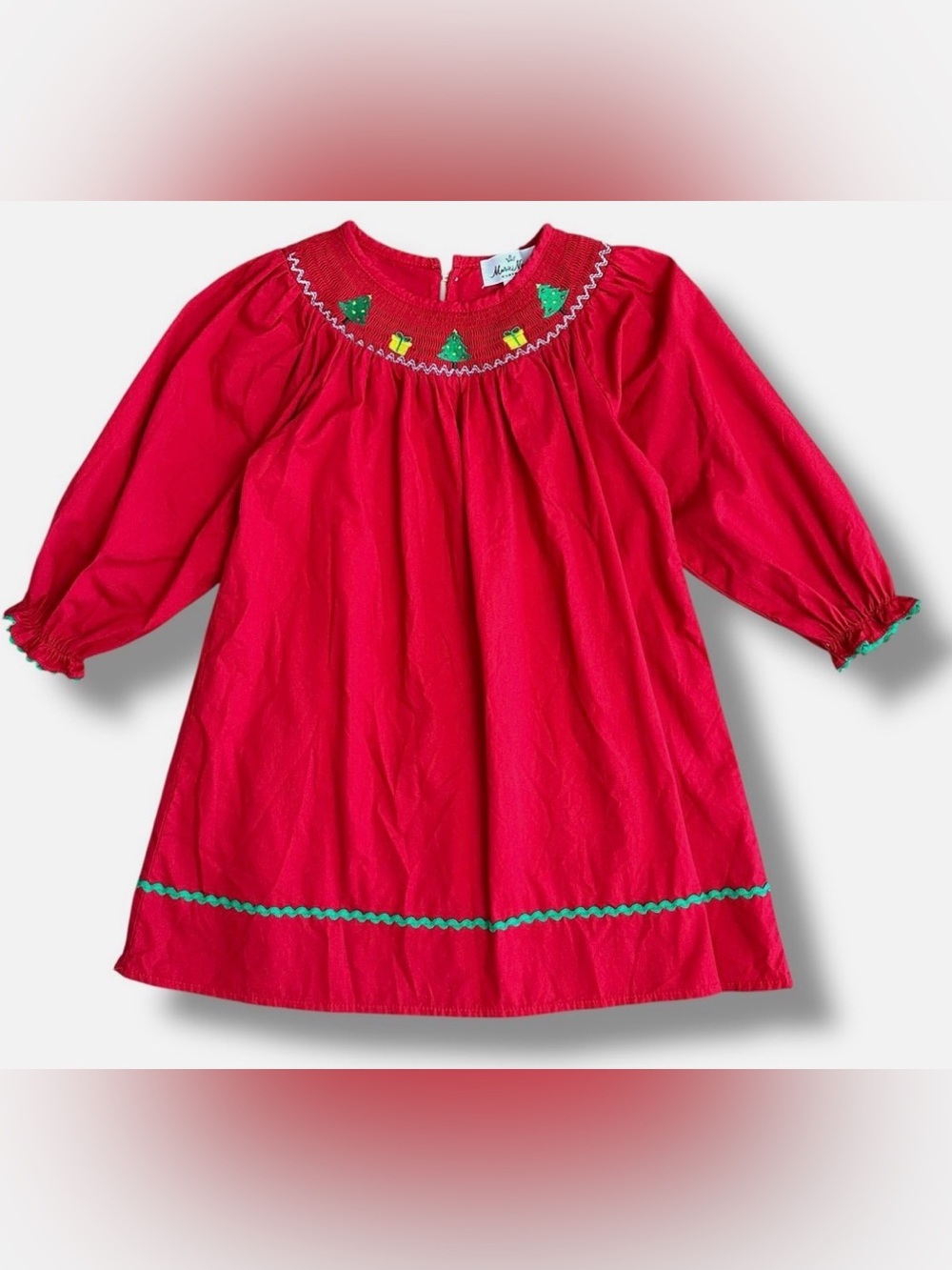 Marie Nicole Clothing Embroidered Christmas Smock Dress • Size XS